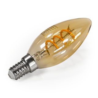 LED Filament Kerzenlampe McShine "Retro" E14, 2W, 150lm, warmweiß, goldenes Glas 