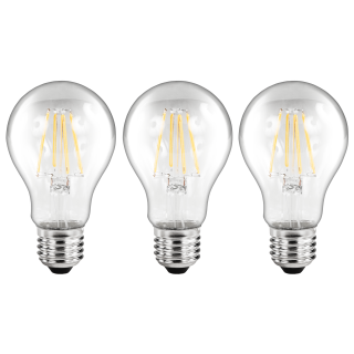 LED Filament Set McShine, 3x Glühlampe, E27, 6W, 810lm, warmweiß, klar 