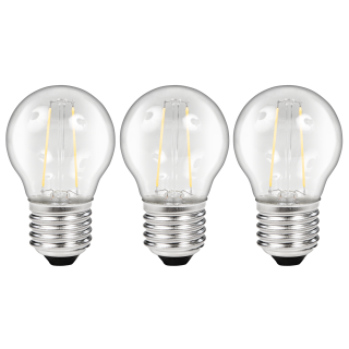 LED Filament Set McShine, 3x Tropfenlampe, E27, 2W, 200lm, warmweiß, klar 