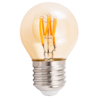 LED Filament Tropfenlampe McShine "Retro" E27, 1W, 90lm, warmweiß, goldenes Glas 