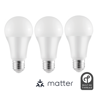 LED-Glühbirne ITIUS, E27, 900lm, RGB + CCT, matter über Thread, 3er-Pack 