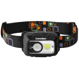 LED-Kopflampe Camelion, wiederaufladbar, 9W, mit Sensor 