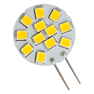 LED Stiftsockellampe, G4, 12V, 1,2W, 12 LED's, 20mm, 160lm, warmweiß, 110mA 