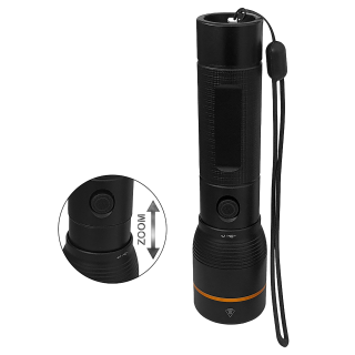 LED-Taschenlampe ARCAS "BT-FL8034", 10W, schwarz