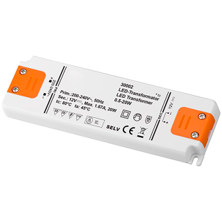 LED-Trafo 20W, elektronisch, 12V DC, slim 