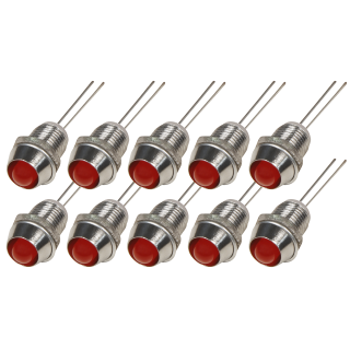 LED mit Chromfassung 6mm, 10er Set,  Rot 