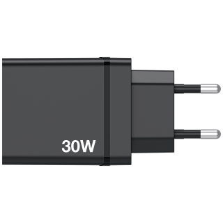 Ladeadapter Verbatim "CHR-30EU1", 30W, schwarz, 2xUSB-A, 1xUSB-A QC, 1xUSB-C PD 