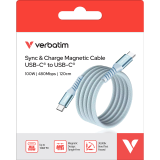 Ladekabel Verbatim, USB-C/USB-C, 1.2m, blau 