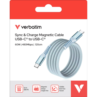 Ladekabel Verbatim, USB-C/USB-C, 1.2m, blau 