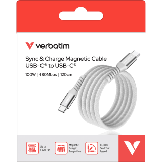Ladekabel Verbatim, USB-C/USB-C, 1.2m, grau 