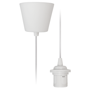 Lampenaufhängung McShine, E27 Fassung, weiß, 230V, 1,2m Kabel 