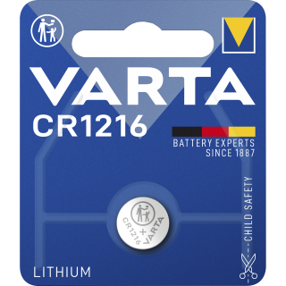 Lithium-Knopfzelle VARTA "Electronics", CR 1216, 25mAh, 3V, 1er-Blister 