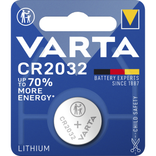 Lithium-Knopfzelle VARTA "Electronics" CR 2032, 230mAh, 3V, 1er-Blister 