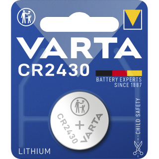 Lithium-Knopfzelle VARTA "Electronics", CR 2430, 280mAh, 3V, 1er-Blister 