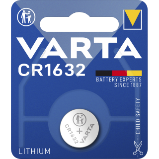 Lithium-Knopfzelle VARTA "Electronics",  CR1632 3V, 16x3,2mm, 1er-Blister 