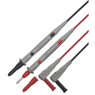 Messkabelsatz McPower "Premium" 100cm, schwarz/rot,Sicherheitsstecker, Prüfspitze