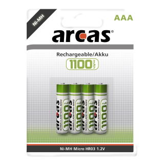 Micro-Akku 1,2V, 1.100mAh, Typ AAA, NiMH, 4er-Blister 