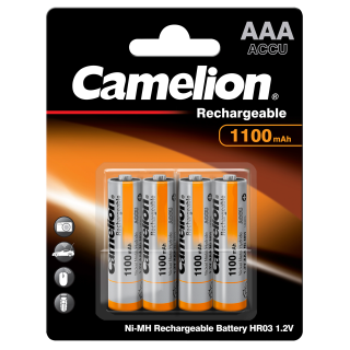 Micro-Akku CAMELION 1,2 V, 1.100 mAh, Typ AAA, NiMH, 4er-Blister 