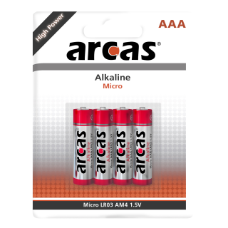 Micro-Batterie Alkaline 1,5V, Typ AAA/LR03, 4er-Pack 