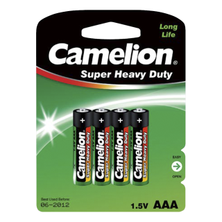 Micro-Batterie CAMELION Super Heavy Duty 1,5 V, Typ AAA, 4er-Blister 