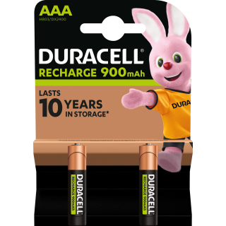 Micro-Batterie NiMH, DURACELL, AAA, HR03, 1.2V/900mAh, 2er-Pack 
