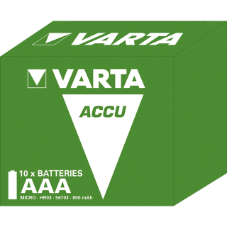 Micro-Batterie NiMH, VARTA, AAA, HR03, 1.2V/800mAh, 10er-Pack 