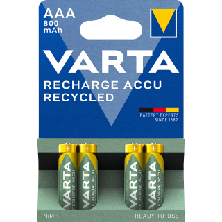 Micro-Batterie NiMH, VARTA, AAA, HR03, 1.2V/800mAh, 4er-Pack 