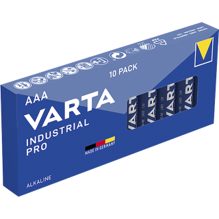 Micro-Batterie VARTA "Industrial Pro" Alkaline, Typ AAA, LR03, 1,5V, 10-Pack 