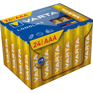 Micro-Batterie VARTA "Longlife", Alkaline, Typ AAA/LR03, 1,5V, 24er-Pack 
