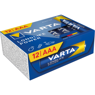 Micro-Batterie VARTA "Longlife Power", 1,5V, Typ AAA/LR03, 12er-Pack 