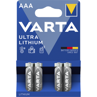 Micro-Batterie VARTA "Professional", Lithium, Typ AAA/FR03, 4er-Blister 