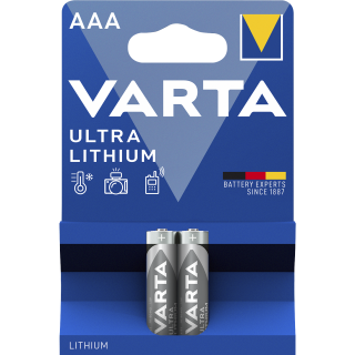 Micro-Batterie VARTA "Professional", Lithium, Typ AAA/6103, 2er-Blister 