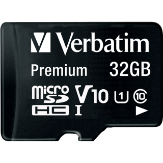 Micro SDHC Card Verbatim, 32GB Speicherkapazität, inkl. Adapter, Class 10 