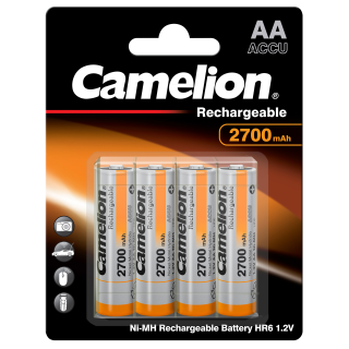 Mignon-Akku CAMELION 1,2 V, 2.700 mAh, Typ AA, NiMH, 4er-Blister 