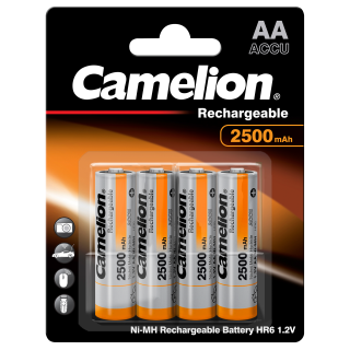 Mignon-Akku CAMELION 1,2 V, 2500 mAh, Typ AA, NiMH, 4er Blister 