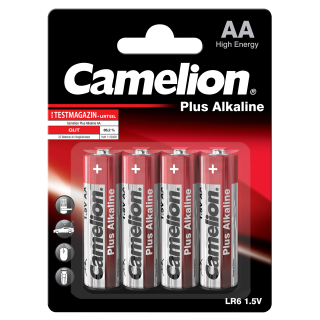 Mignon-Batterie CAMELION Plus Alkaline 1,5 V, Typ AA/LR6, 4er-Blister 