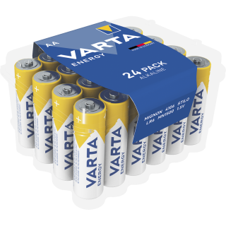 Mignon-Batterie VARTA "Energy" Alkaline, Typ AA, LR06, 1,5V, Energy, 24er Pack 