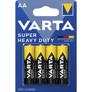 Mignon-Batterie VARTA "Super Heavy Duty" Zink-Kohle, Typ AA, 1,5V, R6, 4er-Blister 