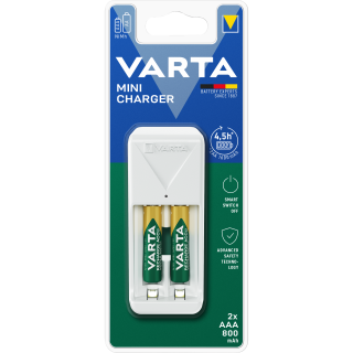 Mini Universal-Ladegerät VARTA, inkl. 2x Micro Akku Typ AAA, Akku NiMH, 800mAh 