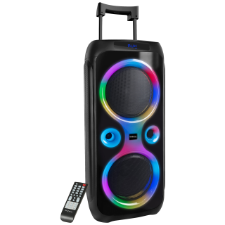 Mobile Beschallungsanlage "INFINITY" mit Lichteffekt, BLUETOOTH, USB,LED-Display 