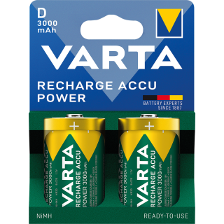 Mono-Akku VARTA, Typ D, NiMH-Akku, HR20, 1,2V/3000mAh, Pre-charged, 2er-Pack 