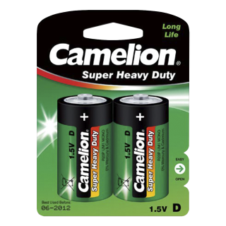 Mono-Batterie CAMELION Super Heavy Duty 1,5 V, Typ D, 2er-Blister 