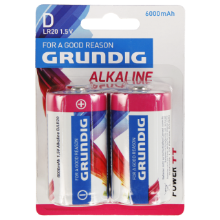 Mono-Batterie GRUNDIG Alkaline, 1,5V, Typ D/LR20, 2er-Blister 