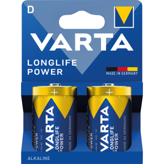Mono-Batterie VARTA "Longlife Power", Alkaline, 1,5 V, Typ D, LR20, 2er-Blister 