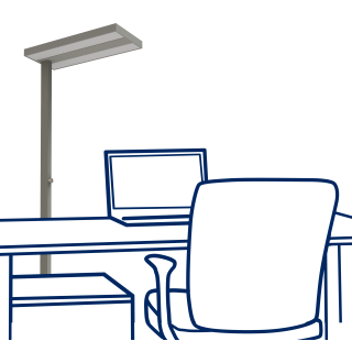 LED-Schreibtisch-Stehleuchte ROLF KERN „Smart“, dimmbar, 7.800lm 