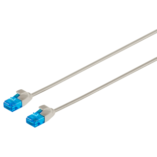 Patchkabel Cat.6 U/UTP slim, grau, 0,5m,  Ø3,5mm 