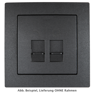 RJ45 + RJ11 Dose McPower "Flair" für ISDN, Cat, UP, anthrazit 