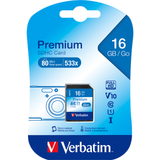 SDHC-Card Verbatim, 16GB, Premium, Class 10, U1, UHS-I 
