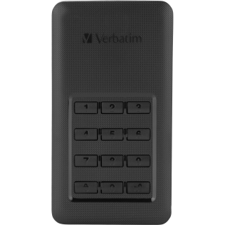 SSD 256GB Verbatim, USB 3.1, A-C, 4,57cm (1,8"), schwarz,Secure Portable, Keypad 