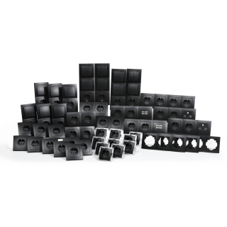 Schalter und Steckdosen Set McPower Flair "Megaset Profi", matt schwarz,100-tlg.